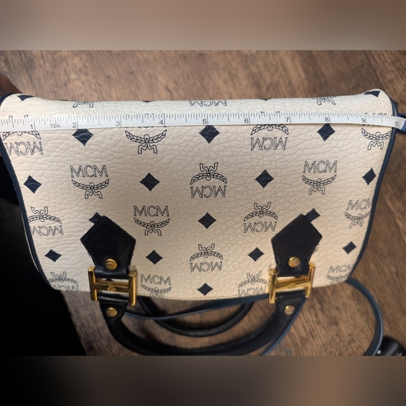 MCM White and Blue Crossbody Bag with Elegant Design - Picture 12 of 14